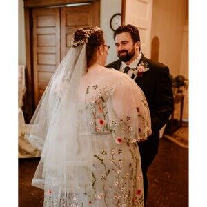 Ivory tulle wedding veil 36"